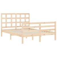 Bedframe met hoofdbord massief hout - thumbnail