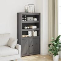 Hoge kast 80x35x154 cm massief grenenhout grijs - thumbnail