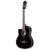 Ortega RCE145LBK Family Series Pro Full-Size Guitar Black linkshandige E/A klassieke gitaar met gigbag - thumbnail