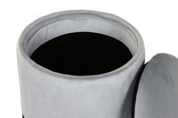 Voetensteun DKD Home Decor Grijs Metaal Polyester (42 x 42 x 42 cm) - thumbnail