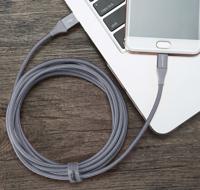 Amazon Basics USB 2.0 USB-A naar Micro USB-kabel, met dubbelgevlochten nylon, 3 m, tablet, donkergrijs - thumbnail