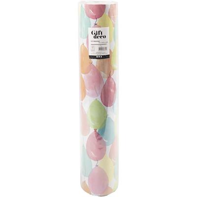 Creativ Company Inpakpapier, ballonnen, b: 50 cm, 80 gr, pastelkleuren, 100 m/ 1 rol Creativ Company Inpakpapier, ballonnen, b: 50 cm, 80 gr, pastelkleuren, 100 m/ 1 rol