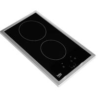 BEKO HDMC32400TX - Keramische kookplaat - 2 zones - 3000W - L28.8 x D57cm - Glascoating - Zwart - thumbnail