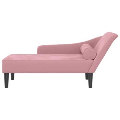 Chaise longue met kussens fluweel roze Chaise longue met kussens fluweel roze
