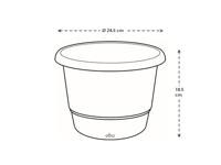 Bloempot - ELHO - Amiga Rond 25 - Rood - L 25 x B 24,5 x H 18 cm - Buiten - 100% gerecycled - thumbnail