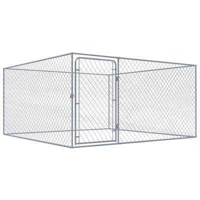 Hondenkennel voor buiten 2x2x1 m gegalvaniseerd staal