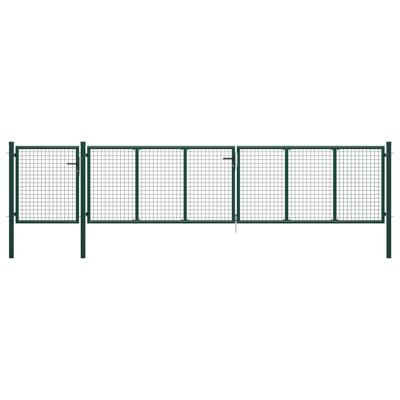 Tuinpoort staal 500x75 cm groen