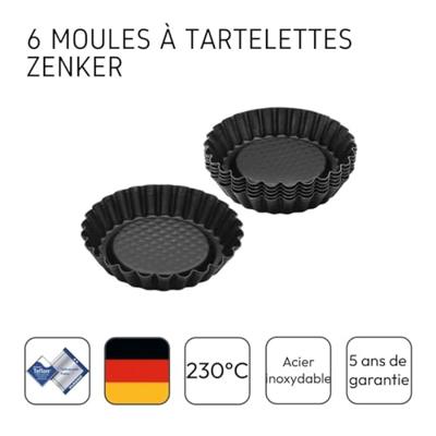 Zenker mini vruchtentaartvorm 6 delig black metallic 10cm