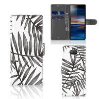 Sony Xperia 10 Hoesje Leaves Grey - thumbnail
