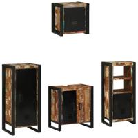 Badkamermeubelset met lade 4 pcs Massief Gerecycled Hout - thumbnail