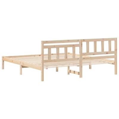 Bedframe met hoofdeinde Bruin 200 x 200 cm Massief grenenhout Bedframe met hoofdeinde Bruin 200 x 200 cm Massief grenenhout