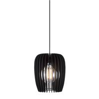 Hanglamp zwart hout open &apos;Tribeca 24&apos; Nordlux E27 fitting zwart 240mm - thumbnail