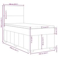 Boxspring met matras stof donkerbruin 100x200 cm - thumbnail