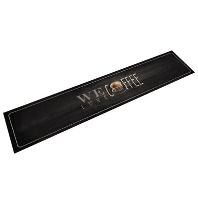 VidaXL Keukenmat wasbaar koffietekst 60x300 cm fluweel VidaXL Keukenmat wasbaar koffietekst 60x300 cm fluweel