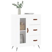 Dressoir 69,5x34x90 cm bewerkt hout wit - thumbnail
