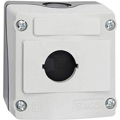 BACO LBX0100 224200 Lege behuizing 1 inbouwplaats (l x b x h) 74 x 74 x 47.9 mm Grijs, Zwart 1 stuk(s) Piece