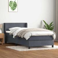 Boxspring met matras fluweel donkergrijs 80x210 cm - thumbnail
