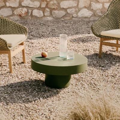 Kave Home Aiguablava salontafel Ø66 cm cement Groen