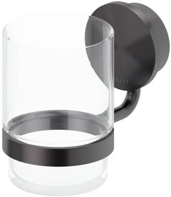 Glashouder met Glas Geesa Opal Zwart Metaal Geborsteld Glashouder met Glas Geesa Opal Zwart Metaal Geborsteld