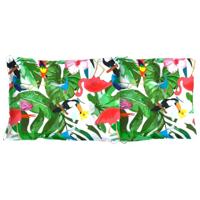 VidaXL Stoelkussens 2 st hoge rug oxford stof meerkleurig - thumbnail