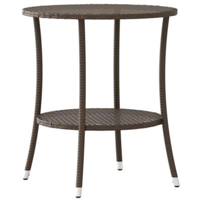 Tuinstoelen 2 st verstelbaar met tafel poly rattan bruin