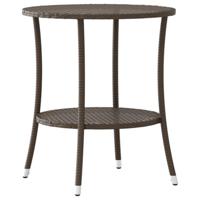 Tuinstoelen 2 st verstelbaar met tafel poly rattan bruin - thumbnail