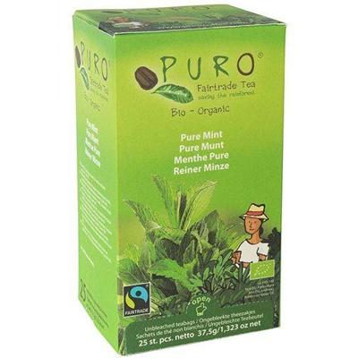 Puro Bio thee Pure Mint, fairtrade, pak van 25 zakjes