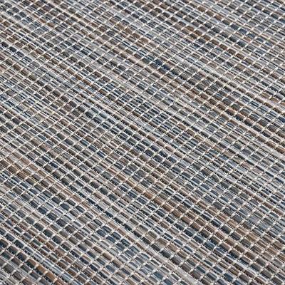 VidaXL Buitenkleed platgeweven 120x170 cm bruin en blauw VidaXL Buitenkleed platgeweven 120x170 cm bruin en blauw