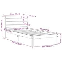 Bedframe zonder matras massief grenenhout 75x190 cm - thumbnail