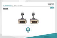 DIGITUS DVI-kabel - DVI-D (18+1) - Full HD - 2m - Single Link, 60Hz, 2xFerriet - Compatibel met monitor, TV, PC - thumbnail