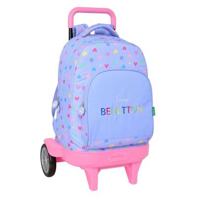 Schoolrugzak met Wielen Benetton Lila Lila 33 x 45 x 22 cm Schoolrugzak met Wielen Benetton Lila Lila 33 x 45 x 22 cm