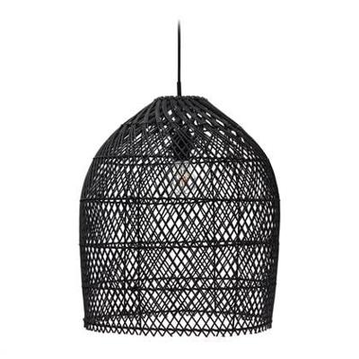 Kave Home Lampenkap 'Domitila' Rotan, Ø44cm, kleur Zwart Kave Home Lampenkap 'Domitila' Rotan, Ø44cm, kleur Zwart
