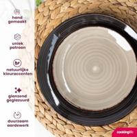 Cookinglife Serviesset Delice Grijs 18-delig / 6 personen - 6 dinerborden, 6 diepe borden en 6 ontbijtborden - thumbnail