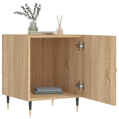 Nachtkastjes 2 st 40x40x50 cm bewerkt hout sonoma eikenkleurig