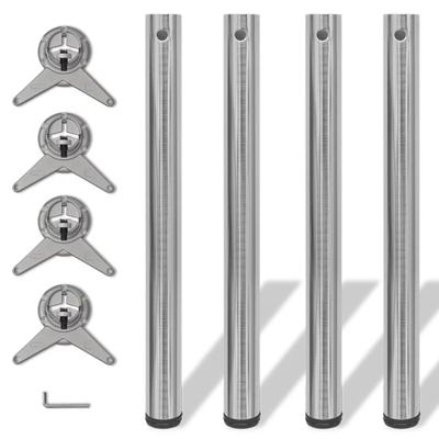 VidaXL Tafelpoten in hoogte verstelbaar geborsteld nikkel 710 mm 4 st