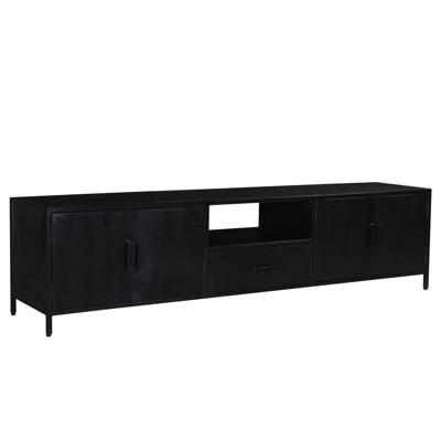 Livingfurn TV-meubel 'Kala' 220cm Mangohout, kleur zwart