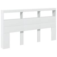 Hoofdbordkast met LED-verlichting 180x17x102 cm wit - thumbnail