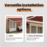 VidaXL Markies oranje en bruin 500 x 300 x 165 cm polyester en metaal - thumbnail