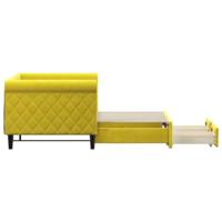 Slaapbank met onderschuifbed en lades 80x200 cm fluweel geel - thumbnail