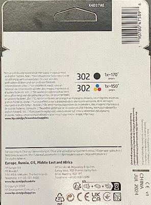 HP 302 originele zwarte/drie-kleuren inktcartridges, 2-pack - thumbnail