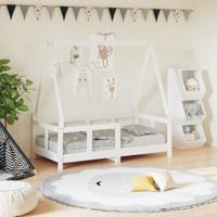 Kinderbedframe 70x140 cm massief grenenhout wit - thumbnail