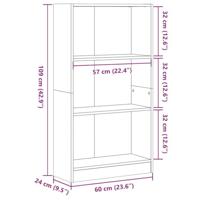 Boekenkast 60x24x109 cm bewerkt hout sonoma eikenkleurig - thumbnail