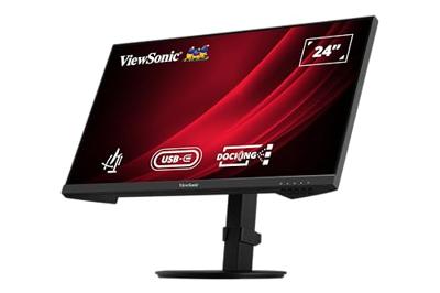 ViewSonic VG2409U-2 24-inch Full HD-monitor met USB-C-hub, IPS, 100hz, HDR10, ergonomische monitor voor werken, gamen, in hoogte en hoek verstelbaar, flikkervrij, ingebouwde luidspreker
