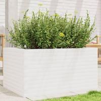VidaXL Plantenbak 90x60x45,5 cm massief grenenhout wit - thumbnail
