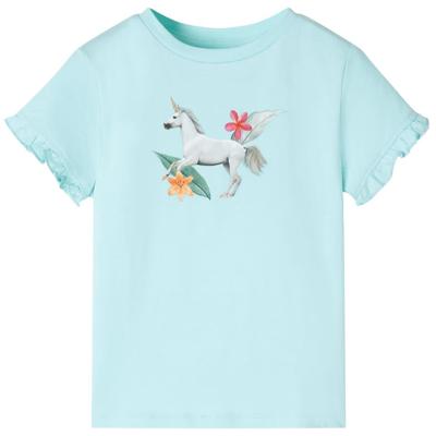VidaXL Kindershirt met korte mouwen 116 lichtzeeblauw