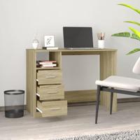 Bureau met lades 102x50x76 cm bewerkt hout sonoma eikenkleurig - thumbnail