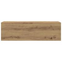 Badkamerwandkast 100x25x30cm bewerkt hout artisanaal eikenkleur - thumbnail