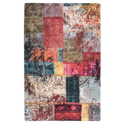 VidaXL Vloerkleed wasbaar anti-slip patchwork 80x150 cm meerkleurig