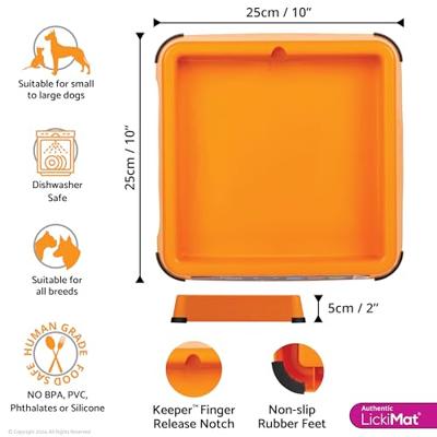 LICKIMAT Keeper Lekmathouder voor binnen, kleur: oranje