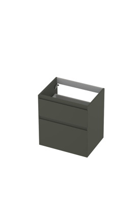 INK - Onderkast 2 Laden Greeploos Gelakt 45gr A-symmetrisch - 600x450x650 Mm - Mat Beton Groen